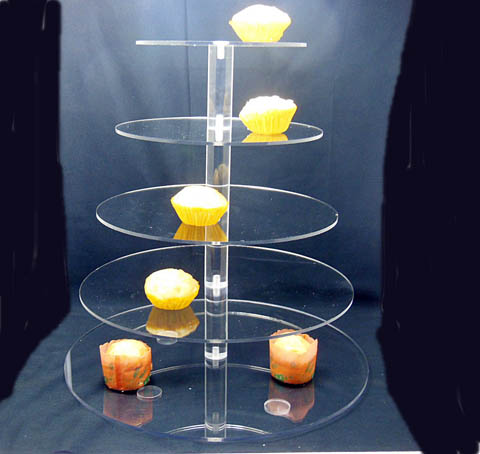 1Set HQ 5-Tier Clear Acrylic Round Cupcake Stand Wedding Party D - Click Image to Close