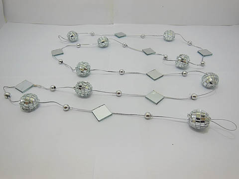 5X Disco Mirror Ball Beaded Chain Wedding Home Decoration - Click Image to Close