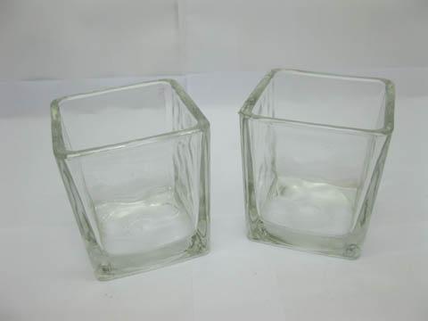 60Pcs Transparent Square Glass Tea Light Holder Wedding Favor - Click Image to Close