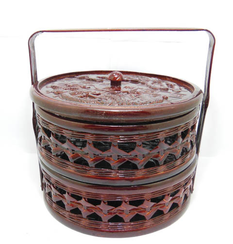 4Pcs Traditional Chinese Wedding Basket - 2 Layers 20cm High - Click Image to Close