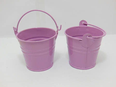 12 Purple Mini Tin Pail Bucket Wedding Bomboniere 6x5x4cm - Click Image to Close