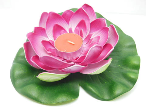 25 x Embossed Fuschia Floating Lotus Flower Wedding Decoration - Click Image to Close