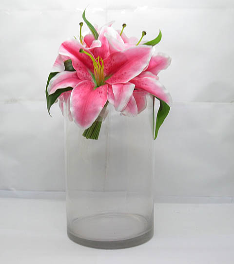 4X Wedding Clear Glass Cylinder Table Flower Vases 20x12cm - Click Image to Close