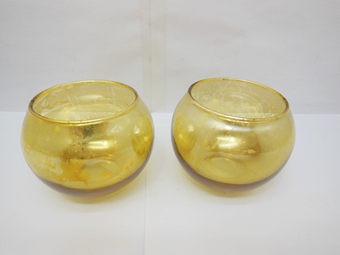130Pcs Golden Glass Tea Light Holder 55mm Wedding Favor - Click Image to Close