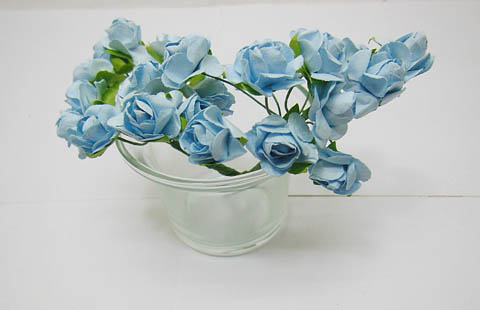 12BundleX12Pcs Craft Scrapbooking Wedding Decor Rose - Blue - Click Image to Close