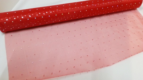 4x1Roll Red Organza Ribbon 49cm Wide for Craft - Click Image to Close