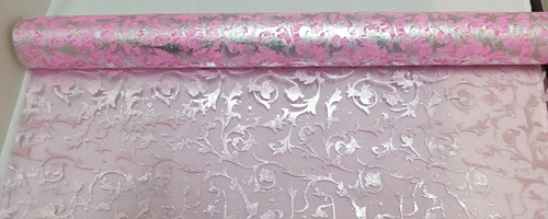 4x1Roll Pink Flower Organza Ribbon 49cm Wide for Craft - Click Image to Close