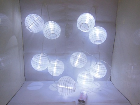 10Pcs White Cloth Lantern String Home Wedding Favor - Click Image to Close