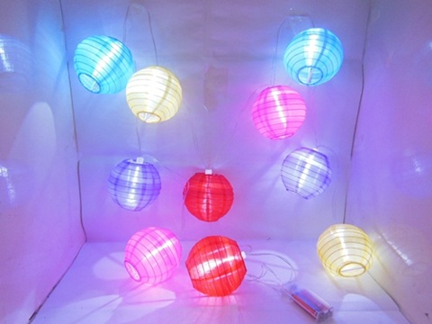 10Pcs Colorful Cloth Lantern String Home Wedding Favor - Click Image to Close