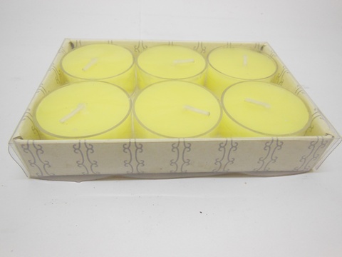 3Sets x 6Pcs Lemon Yellow Tea light Candle with Holder - Click Image to Close