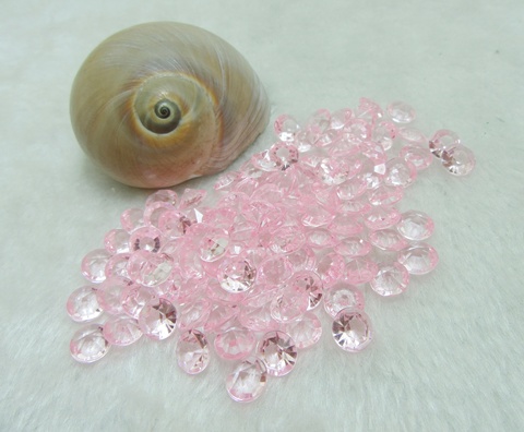 1000 Pink Diamond Confetti 8mm Wedding Table Scatter - Click Image to Close