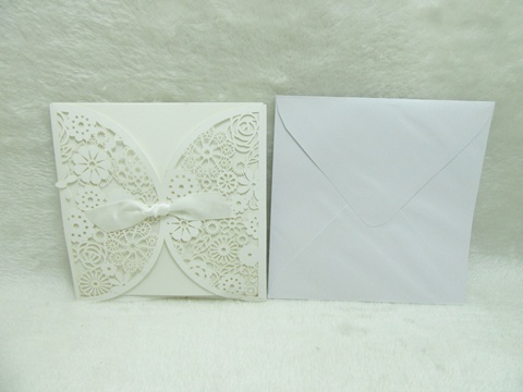 10Pcs New Square Butterfly Wedding Invitation 15.5x15.5cm - Click Image to Close