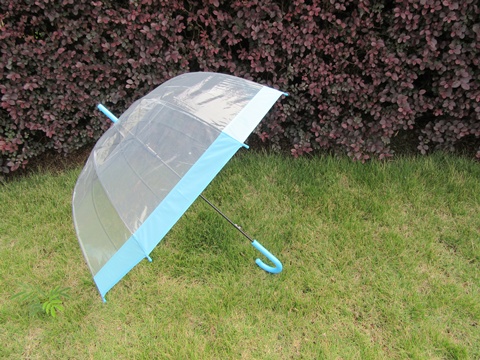10Pcs Clear Wind Water Proof Umbrella DOME Parasol Blue Border - Click Image to Close