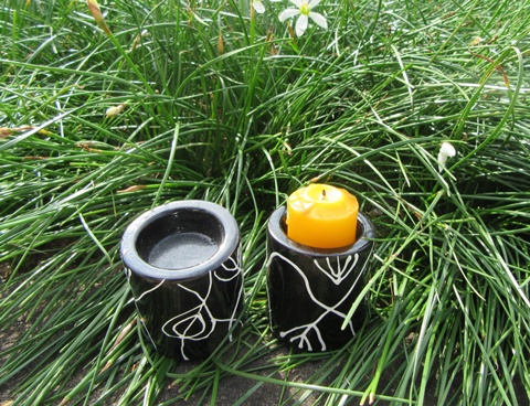 6X Black Hand Draw Flower Candle Holder Home Wedding Decoration - Click Image to Close