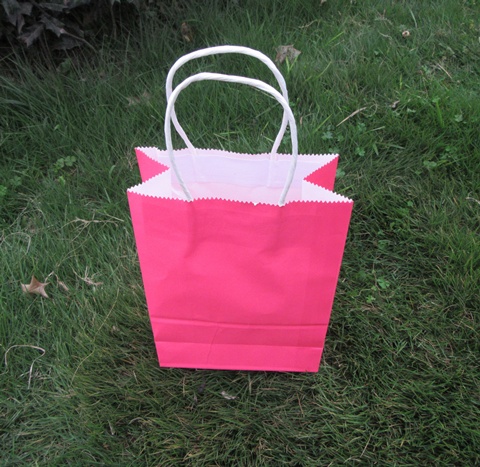 48 Bulk Kraft Paper Gift Carry Shopping Bag 33x26x12cm Pink - Click Image to Close