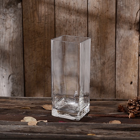 6X Wedding Clear Glass Square Cube Vase 10x10x20cm - Click Image to Close