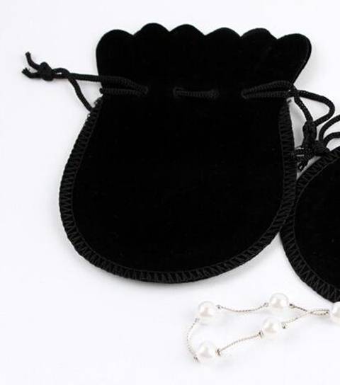100 Black Velvet Drawstring Jewelry Pouches jew-b145 - Click Image to Close