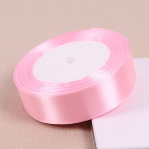 5Rolls X 25Yards Pink Satin Ribbon 25mm - Click Image to Close