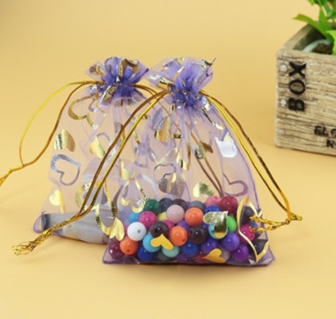 100 Purple Drawstring Jewelry Gift Pouches 11X16cm - Click Image to Close