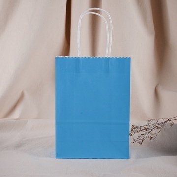 48 Bulk Kraft Paper Gift Carry Shopping Bag 27x22x11cm Blue - Click Image to Close