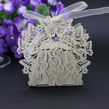 50X Butterfly Laser Cut Candy Chocolate Gift Boxes Wedding Favor - Click Image to Close