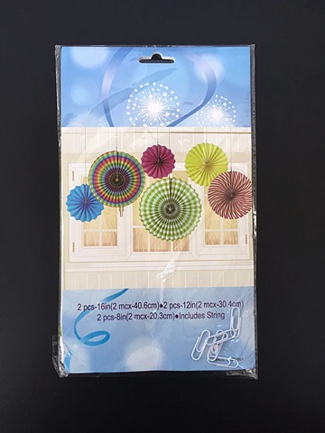 1Set X 6Pcs Rainbow Tissue Paper Fans Decorations Kit Wedding Br - Click Image to Close