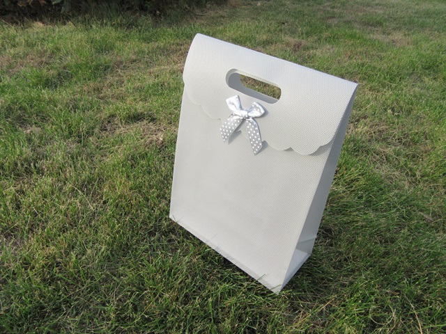 12 New Grey Gift Bag for Wedding 26x19.5cm - Click Image to Close