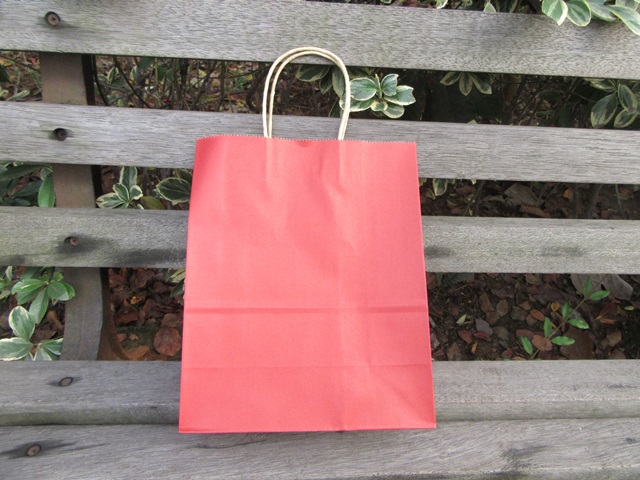 48 Bulk Kraft Paper Gift Carry Shopping Bag 33x26x12cm Wine Red - Click Image to Close
