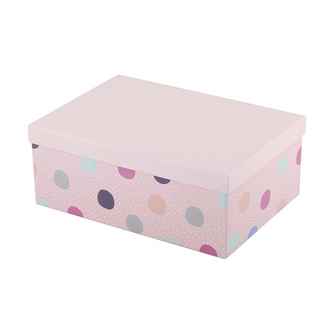 2Pcs Pink Polka Dot Gift Box 22cm x 15cm x 8.5cm - Click Image to Close