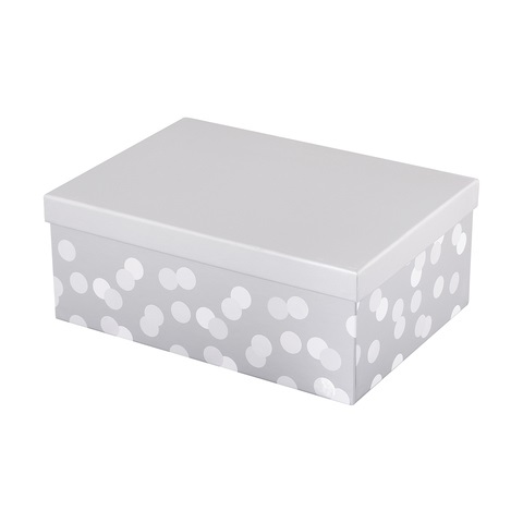12X Gray Polka Dot Gift Box 22cm x 15cm x 8.5cm - Click Image to Close
