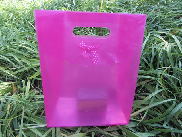 12 New Clear Fuschia Gift Bag for Wedding Bomboniere - Click Image to Close