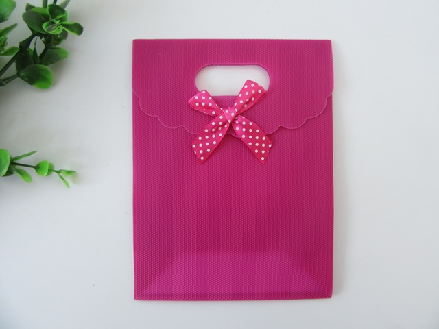 12 New Deep Pink Gift Bag for Wedding 16.3x12.5x6cm - Click Image to Close