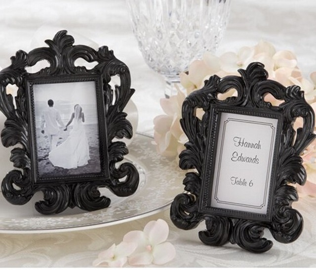 10Pcs New Black Baroque Place Card Holder Photo Frame Wedding Fa - Click Image to Close