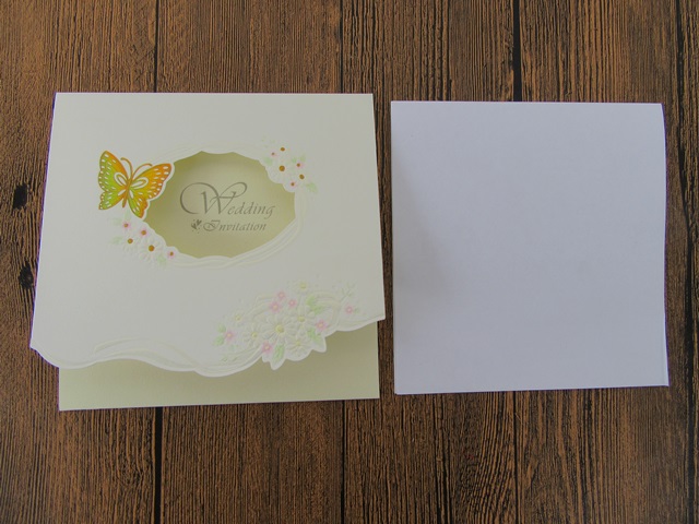 10Pcs New White Wedding Invitation Butterfly On - Click Image to Close