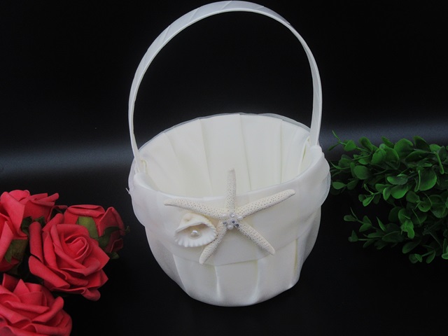 1X Ivory Sea Theme Star Flower Basket Wedding Favor - Click Image to Close
