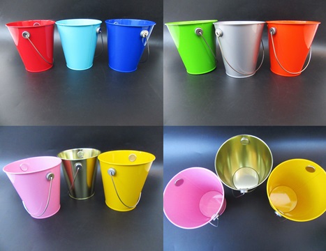 10Pcs Tin Bucket with Handles for Home Party Wedding Favor Mixed - Click Image to Close
