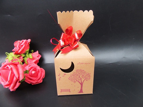 50Pcs Paper Wedding Party Candy/ Gifts Boxes with Ribbon Flower - Click Image to Close