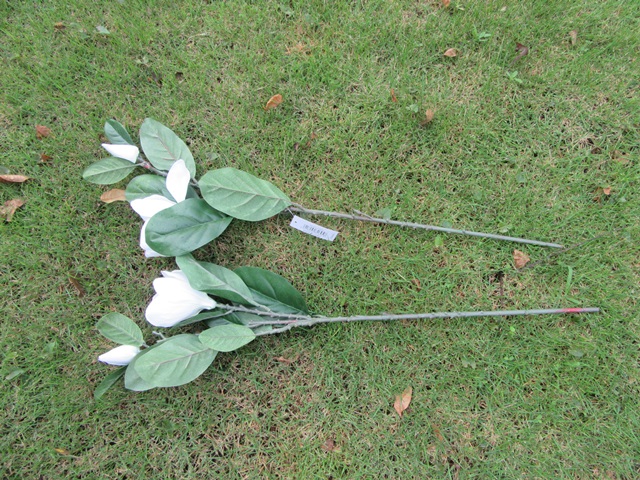 12X Artificial Fake Flowers Leaf Magnolia Floral Home Bouquet De - Click Image to Close