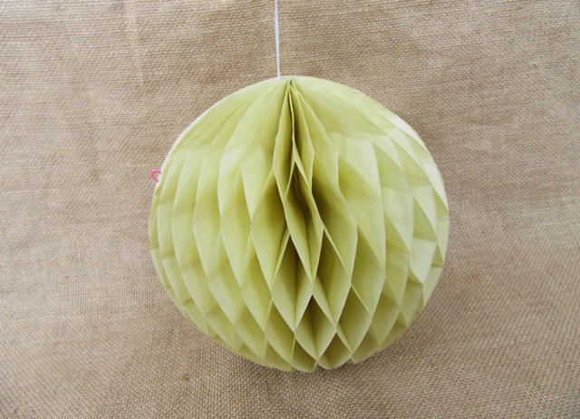 10X Yellow Tissue Paper Pom Poms Honeycomb Balls Lanterns Weddin - Click Image to Close