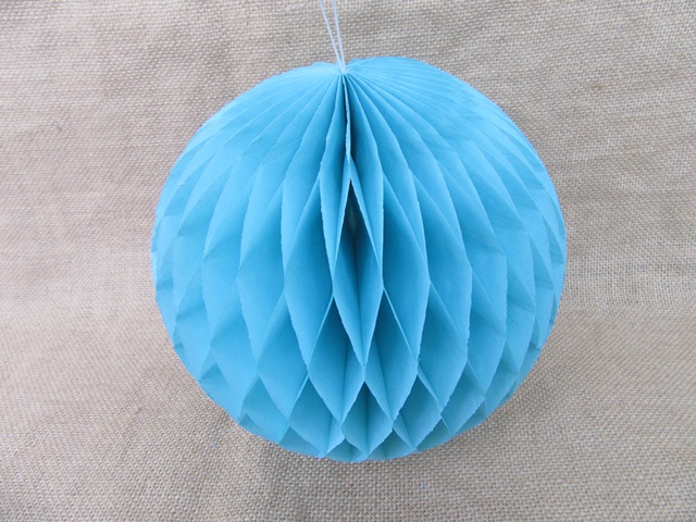 10X Light Blue Tissue Paper Pom Poms Honeycomb Balls Lanterns We - Click Image to Close