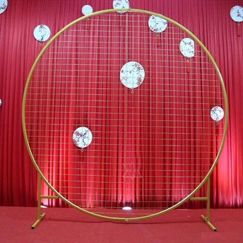 1X Golden Heavy Duty Large Circular Wedding Garden Arch 200cm - Click Image to Close