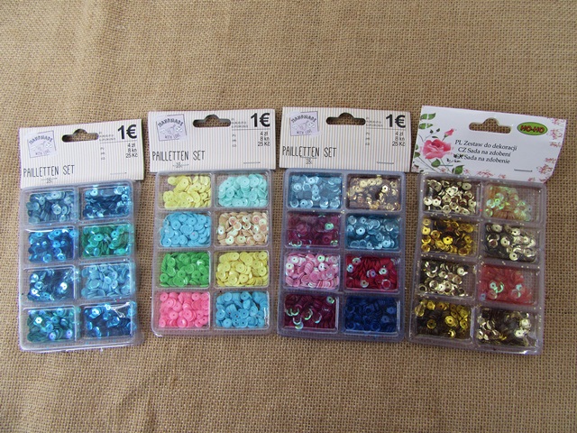 10Sheets X 40Grams DIY Craft Sequin Handmade Material Assorted - Click Image to Close