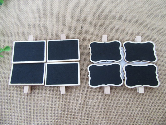 12Pkts x 4Pcs Chalk Board Place cards Blackboard Signs Message M - Click Image to Close