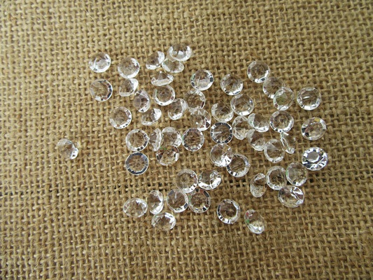 400Pcs Clear Diamond Confetti Wedding Party Table Scatter 8mm - Click Image to Close